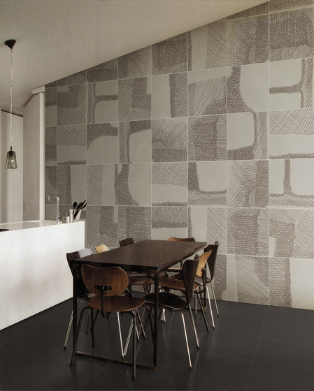 Acquaforte Cenere dec lino 06 | Ceramic tiles | 14oraitaliana