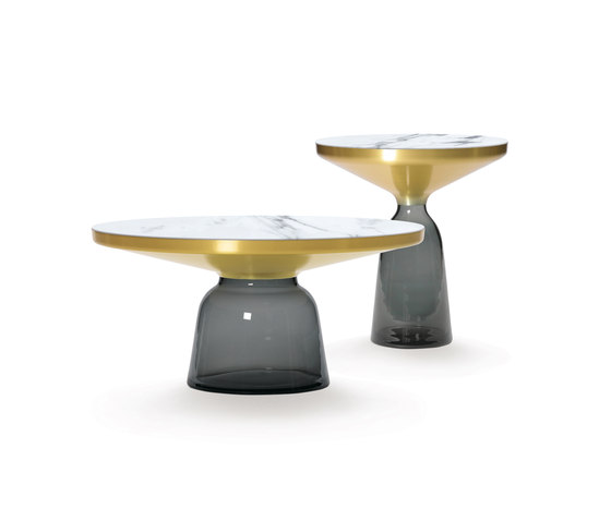 Bell Side Table brass-glass-grey | Tavolini alti | ClassiCon