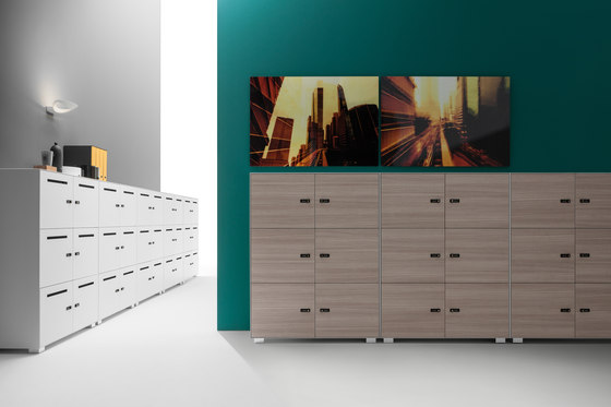 Primo 1000 Lockers | 4 door metal locker with slots | Armoires | Dieffebi