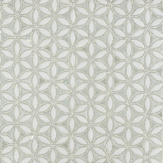 Flapper Floral Be Bop White Glass Mosaic | Glass mosaics | Artistic Tile