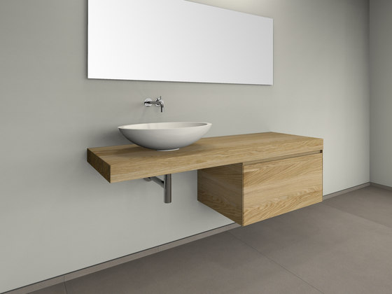 Console basin | Design Nr. 1026 – Nussbaum amerikanisch geölt | Wood panels | Absolut Bad