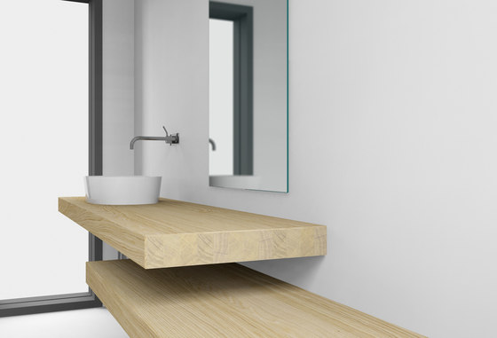 Console basin | Design Nr. 1002 – Eiche geölt | Wood panels | Absolut Bad