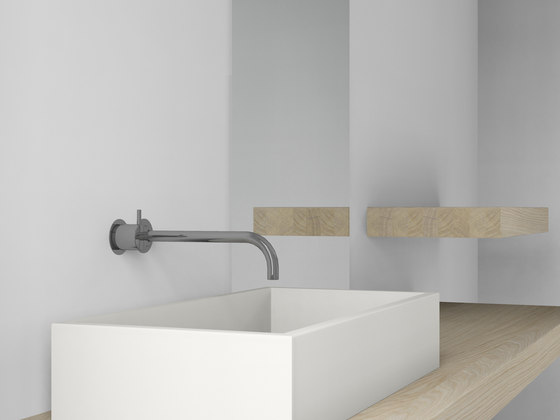 Console basin | Design Nr. 1026 – Nussbaum amerikanisch geölt | Wood panels | Absolut Bad
