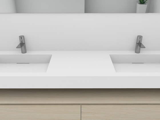 Console basin | Design Nr. 1019 – weiß seidenmatt | Mineral composite panels | Absolut Bad