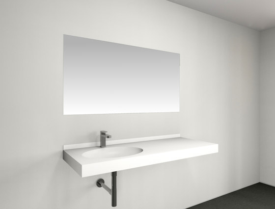 Waschtischkonsole | Design Nr. 1037 – weiß seidenmatt | Mineralwerkstoff Platten | Absolut Bad