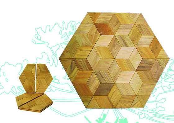 Octagonal floor | Mosaicos de madera | Deesawat