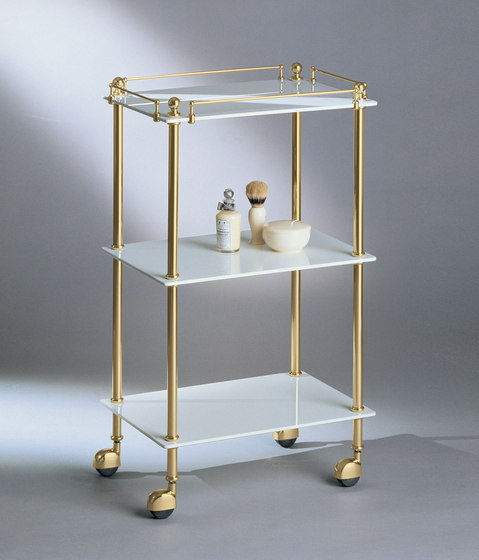 Tavolino with clear glass shelves | Bath shelving | Aquadomo