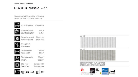 Liquid classic col.100 | Tessuti decorative | Douglas ACOUSTICS
