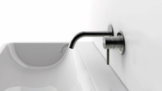 100 1804 3 Wall mounted single lever basin mixer (Finish set) | Wash basin taps | Steinberg
