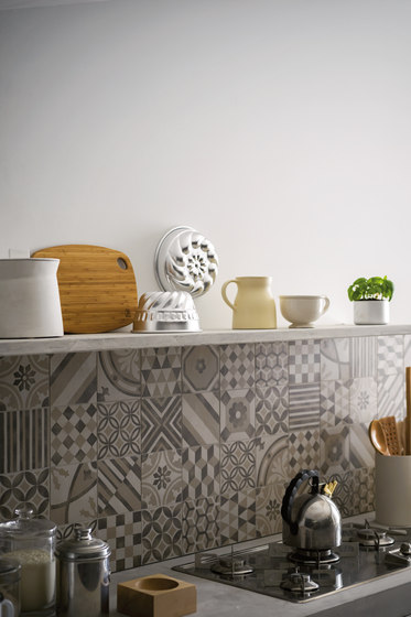 Block Decoro Mix White/Silver/Black | Ceramic mosaics | Marazzi Group