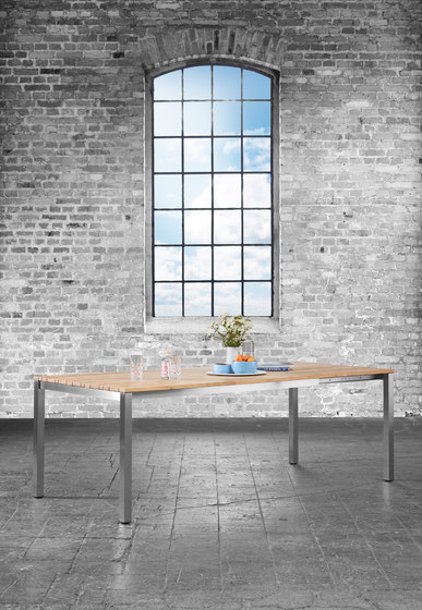 Classic Stainless Steel Teak Dining Table | Dining tables | solpuri