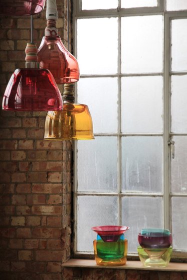 Glass Lights | Yellow fuchsia cluster | Suspensions | Utopia and Utility