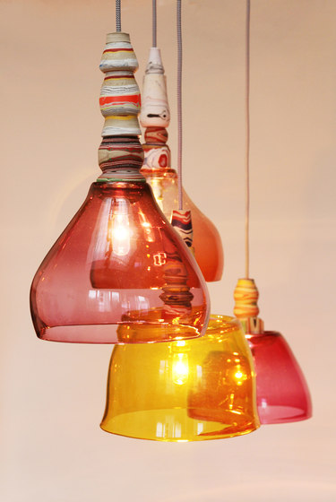 Glass Lights | Yellow fuchsia cluster | Lámparas de suspensión | Utopia and Utility