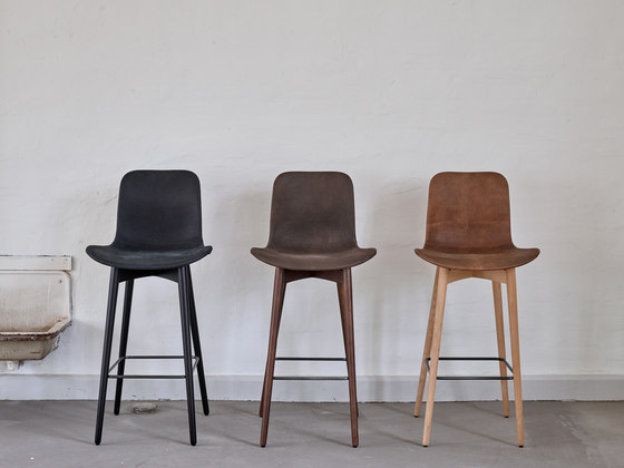 Langue Original Dining Chair, Dark Stained / Tempur Leather Grigio Grey 4007 | Sillas | NORR11