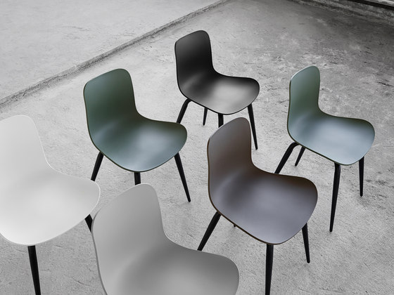 Langue Avantgarde Dining Chair, Chrome /  Premium Leather Black 41599 | Chaises | NORR11