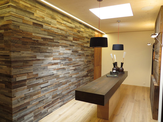 Wooden panels Cube | Stone Pine white brushed | Planchas de madera | Admonter Holzindustrie AG