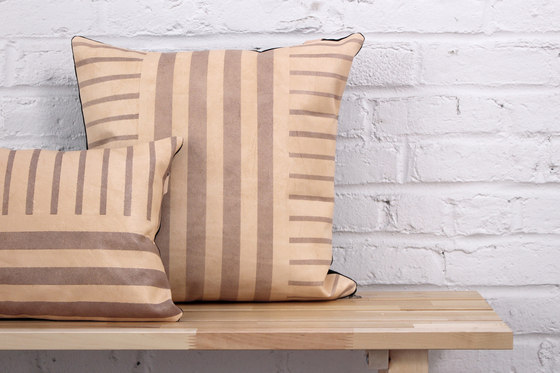 Desert Sand Stripe Leather Pillow - 18x18 | Cushions | AVO
