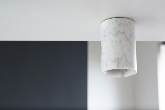 Solid | Downlight Cylinder in Nero Marquina Marble | Ceiling lights | Terence Woodgate