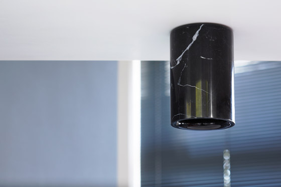Solid | Downlight Cylinder in Nero Marquina Marble | Ceiling lights | Terence Woodgate