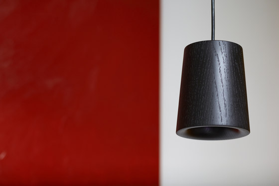 Solid | Pendant Cylinder in Nero Marquina Marble | Suspended lights | Terence Woodgate