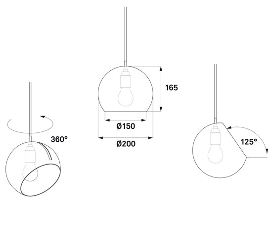 Tilt Globe pendant light grey | Suspensions | Nyta
