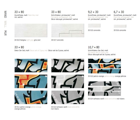 GRAFFITI petrol-orange | Ceramic tiles | steuler|design