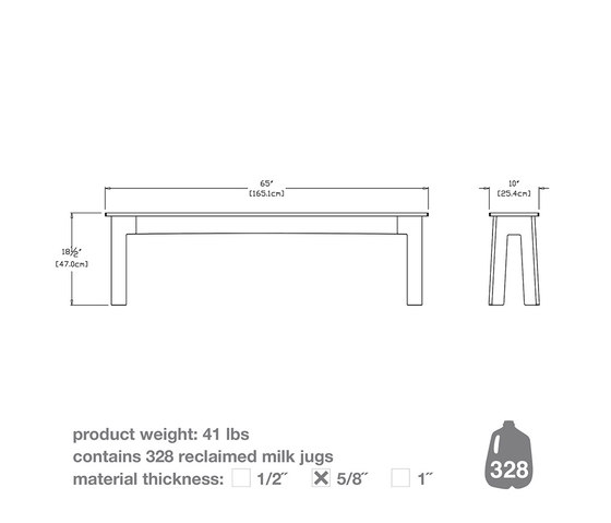 Fresh Air Bench 18 | Stools | Loll Designs