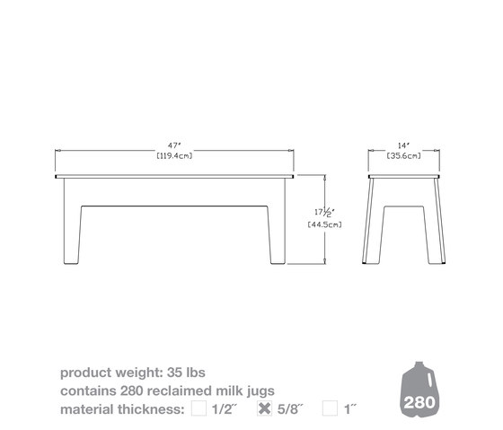 Health Club Bench 47 | Sitzbänke | Loll Designs