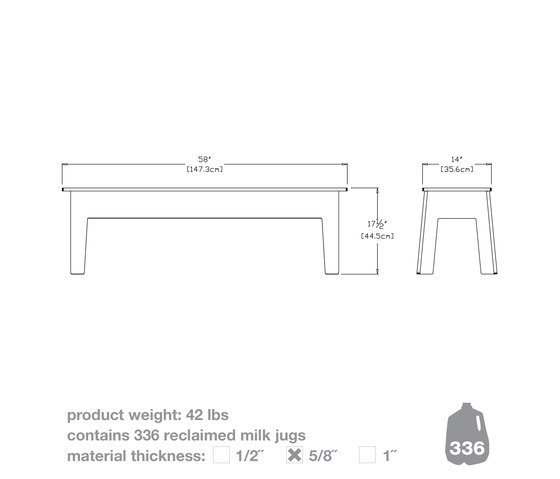 Health Club Bench 47 | Benches | Loll Designs