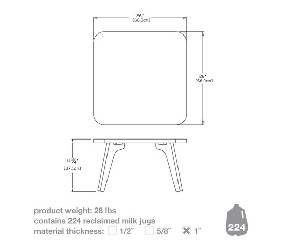 Satellite End Table square 18 | Mesas auxiliares | Loll Designs