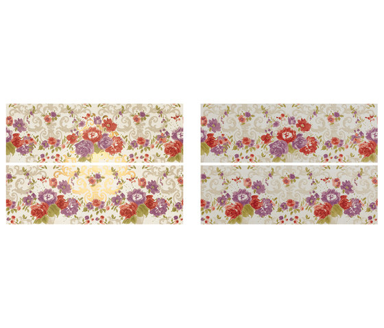 Primavera Romana fioritura su viola | Ceramic tiles | Petracer's Ceramics