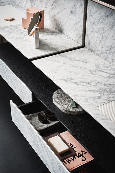 Lato Finishes drawer front - White Carrara marble |  | Agape