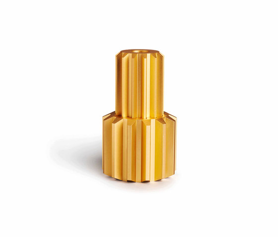 Gear Candle Holder Gold Anodized Aluminium | Wide | Portacandele | NEW WORKS