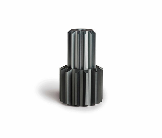 Gear Candle Holder Cold Grey Anodized Aluminium | Wide | Candlesticks / Candleholder | NEW WORKS