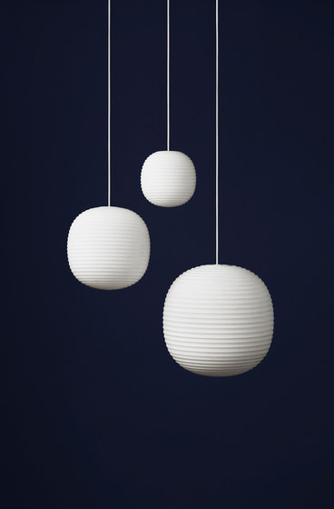 Lantern Pendant Frosted White Opal Glass | Medium | Suspended lights | NEW WORKS
