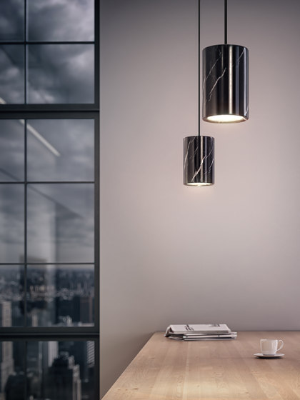 Core | Pendant in Nero Marquina Marble | Suspensions | Terence Woodgate