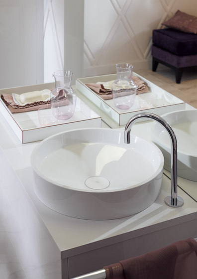 Crono | Lave mains en pierre de synthèse avec meuble sous-vasque | Meubles sous-lavabo | burgbad