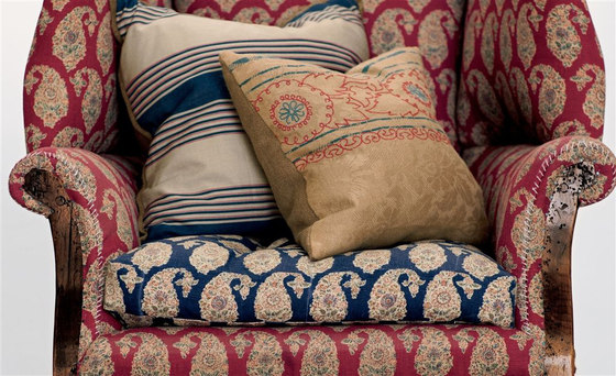 Signature Artiste de la Mer Fabrics | Summer Cottage Plaid - Vintage Blue | Tessuti decorative | Designers Guild