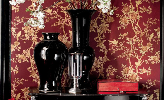 Signature Century Club Wallpaper | Jinping Dragon - Champagne | Tissus de décoration | Designers Guild