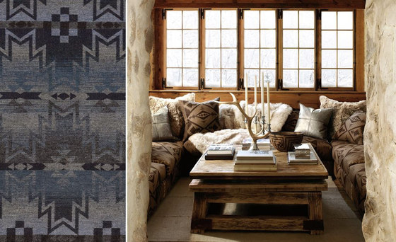 Signature Modern Lodge Fabrics | Lost Coast Check - Indigo | Tessuti decorative | Designers Guild