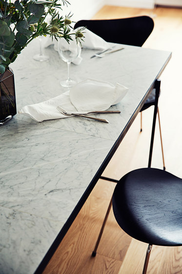 Dining Table 185 BLACK on BLACK  White Marble  Dining tables by 