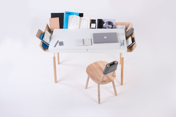 My Writing Desk Schreibtisch, 2 Schubladen, schwarz-weiß | Schreibtische | EMKO PLACE