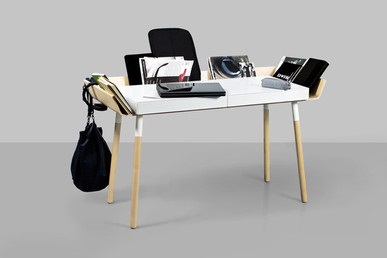 My Writing Desk Bureau 2 tiroirs, blanc | Bureaux | EMKO PLACE