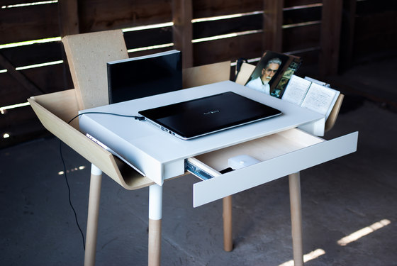My Writing Desk Schreibtisch, 2 Schubladen, weiß-Holz natur | Schreibtische | EMKO PLACE