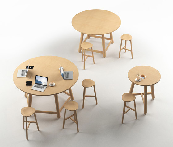 Beech Connect 100 round | Standing tables | DUM