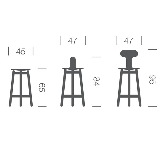 Beech Bar Stool 75 low | Bar stools | DUM