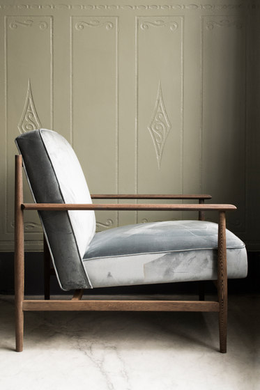 Gaia grey velvet armchair | Armchairs | mg12
