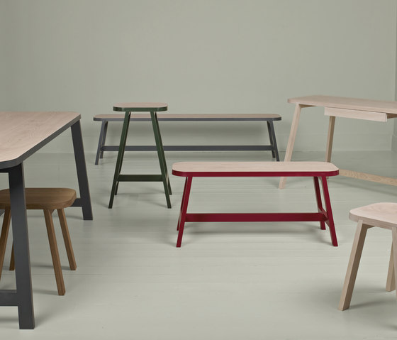 Mini Bench Three - Beech / Wellington Red | Bancs | Another Country