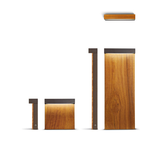 Mini-Look Wood Poller Mit Einseitiger Lichtabstrahlung H. 580Mm | Wegeleuchten | Simes