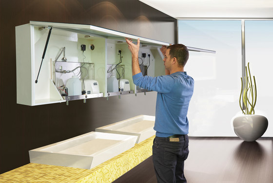 SAP Module - Behind Mirror Soap Air Paper Dispenser | Grifería para lavabos | Stern Engineering